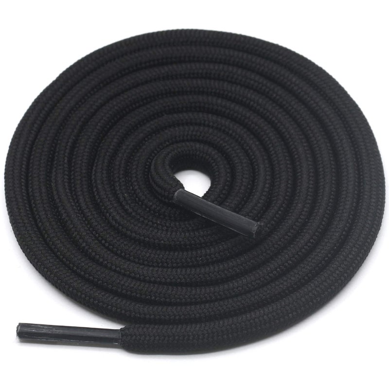 DELELE 2 Pair Round Solid Climbing Shoelaces Black Hiking Shoe Laces Boot Laces 53 inch - Image 3
